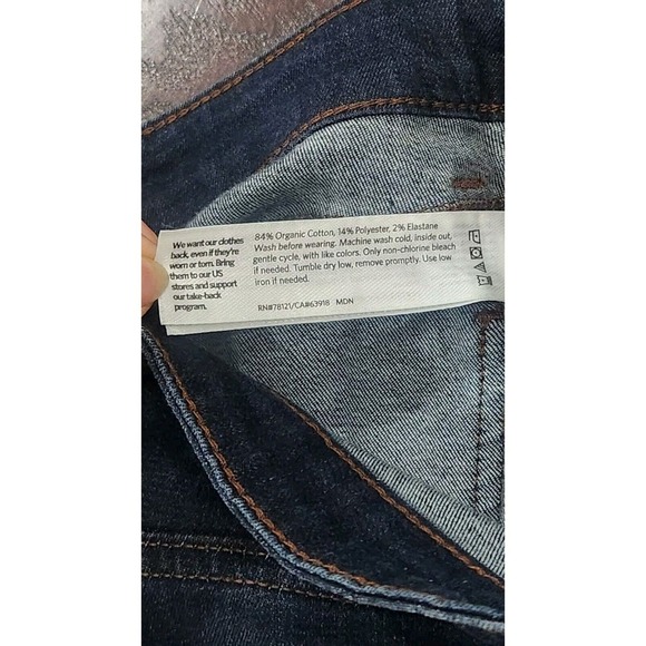EILEEN FISHER Womens Organic Cotton Denim Ankle Slim Raw Hem Mid Rise Jeans Sz 6 - Picture 5 of 8